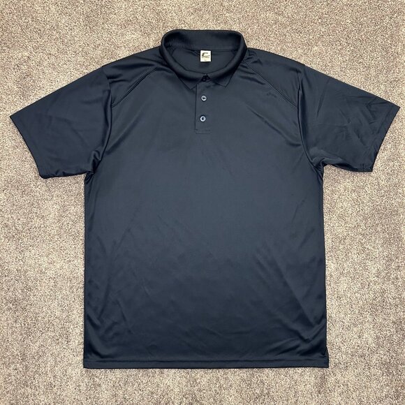 C2 Sport Men's Polo Shirt Size XL Navy Short Sleeves Collared Polyester GUC - Picture 2 of 9